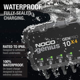 NOCO Genius GENPRO10X4: 4-Bank, 40A Onboard Battery Charger - 10A Per Bank, 12V Waterproof Marine Charger with Overcharge Protection & Temperature Compensation – for Lead-Acid & Lithium Batteries