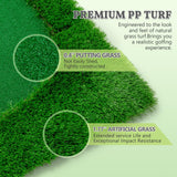 Golf Putting Green, Professional Large Golf Putting Mat with Realistic Turf, Golf Game Practice Equipment for Indoor Outdoor Putting Practice (Green, 5x12 FT)
