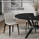 42"-58" Extendable Round Dining Table for 4-6 with Built-in Flip Leaf