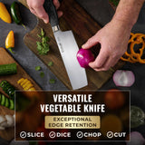 Cutluxe Nakiri Knife – Ultra Sharp 7" Vegetable Japanese Knife for Chopping, High Carbon Stainless Steel Blade, Full Tang Pakkawood Handle – Shinobi Series