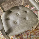 LEEMTORIG Faux Leather Dining Chairs with Arms, Mid-Century Dining Room Chairs with Supportive Back, Solid Wood Boss Caption's Chairs Office Desk Chairs, Game Poker Chairs, Soft Light Grey CY-NX173-UA