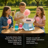 Studio 54 Retro Cotton Candy Machine with 5 Jars (11oz Each) Floss Sugar, 50 Paper Cones, Easy Cleanup Cotton Candy Maker, Durable Retro Design, Makes 20–30 Servings per Jar, BPA & Lead Free