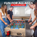 GoSports 48 Inch Game Room Size Foosball Table - Includes 4 Balls and 2 Cup Holders – Black, Oak, or White