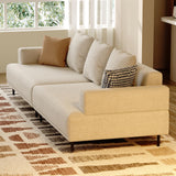 109.4" 4-Seater Modern Fabric Sofa Couch with Deep Comfortable Seating, Upholstered Nordic Style Sofa, Sofas for Living Room, Apartment or Office – Beige