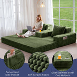 MAXYOYO Sofa Bed, 80-Inch Oversized Boneless Loveseat, 2 Cup Holders