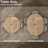 Extendable Round Dining Table with Built-in Flip Leaf, Modern Oval Kitchen Table for 4-6, Space-Saving
