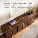 OKD Modern 70" Media Console TV Stand for 80" TVs,Large Concealed Storage