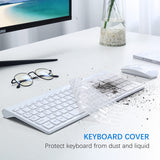 Wireless Keyboard and Mouse Ultra Slim Combo, 2.4G Silent Compact, PC/Laptop/Windows/Mac - White TopMate