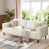 GarveeHome 3-Seater Sofa Couch, 83" Wide Faux Leather Couch with Deep Seats