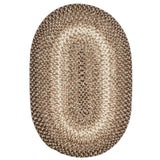 Super Area Rugs Large Braided Rugs 8X11 Farmhouse Living Room Rug - Ridgewood Braided Rug for Bedroom - Reversible Woven Rugs - Indoor/Outdoor - Made in USA - Brown Velvet/Beige, 8' X 11' Oval