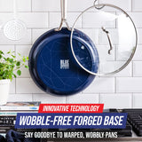 12" Frying Pan Skillet with Lid Diamond Infused Ceramic Healthy Nonstick | Blue Blue Diamond