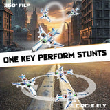 LEFEI Rc Drone Remote Control Airplane -2.4GHz Foam V17 Jet Fighter Stunt,360° Drop-Resistant Stunt Spin Remote & Light RC Airplane with 2 Batteries for Kids Boys Girls (White)
