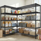 REIBII 73''W Shelf 1650 LBS Storage Shelves 5-Tier Metal Shelving Wire Shelving Unit, Adjustable Heavy Duty Metal Shelves Wire Shelf for Pantry Kitchen Industrial Commercial,17.7" D x 73" W x 71" H