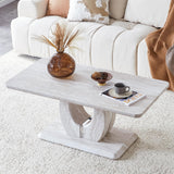 LKTART Coffee Table for Living Room, Modern Stone Marble with Dyed Planetary Veining Coffee Table with Storage, Rectangle Tea Tables or Apartment Small Space (43.3''L×22.4''W Planetary-veined Marble)