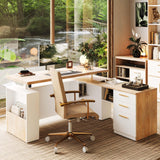 ModernMate 63" Standing Desk with File Cabinet, Privacy Panel, AC/USB, 1.18" Desktop