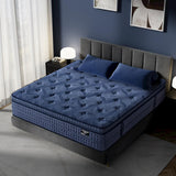 SURLUNKEYS King Mattress Medium Plush - 14 Inch Memory Foam Hybrid Mattress Strong Edge Support Without Motion Transfer for Deep Sleep, Blue