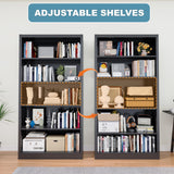 66 in Black Heavy Duty Metal Bookshelf, 5-Tier Adjustable Tall Bookcase