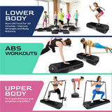 Yes4All Adjustable Workout Aerobic Exercise Step Platform Health Club Size with 4 Adjustable Risers Included and Advanced Risers Options - Black