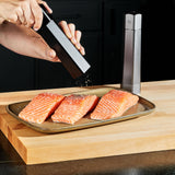 HexClad Salt and Pepper Mill Set with Adjustable Professional Grinders and No-Mess Caps