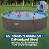 Bestway Hydrium 18' x 52" Above Ground Pool, Round Steel Side Wall Frame Outdoor Swimming Pool Set with Sand Filter Pump, Ladder & Accessories