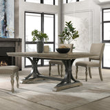 Roundhill Furniture Birmingham Dining Set, One Size, Driftwood Finish