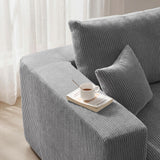 Modular Loveseat Cloud Couch, 79" Memory Foam Boneless Double Sofa, Gray