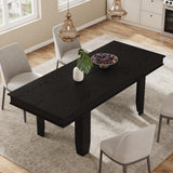 GarveeHome 63 in-86.6 in Extendable Dining Room Table for 6-10, Farmhouse Kitchen Tables w/Wooden Sturdy Frame, Large Rectangular Dinner Table for Dining Room, Kitchen