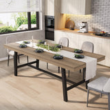 GarveeHome 63-83" Extendable Dining Table, Industrial Rectangular Dining Room Table for 6-8 People