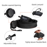 RUNCL Spinning Rod Socks, Fishing Rod Sleeves, Fishing Pole Sleeves (Black, 2pcs) & Spinning Reel Bags, Fishing Reel Covers (2pcs)