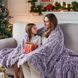 GONAAP Fuzzy Faux Fur Throw Blanket Frosty Purple Super Soft Cozy Plush Fuzzy Shaggy Blanket for Couch Sofa Bed (Frosty Purple, Throw(50"x60"))