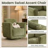 LuvnVirtue 360° Swivel Barrel Accent Chair for Living Room & Bedroom(Green)