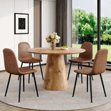Vohuai 45" Round Dining Table Set for 4, 5-Piece Dining Table Set