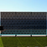 Privacy Screen 74" H x 47.2" W Decorative Outdoor Divider with Stand Panels Freestanding Screen Set for Deck