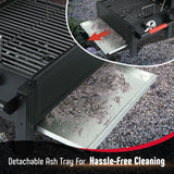 Feasto Portable Charcoal BBQ Grills with Cast Iron Grates, Tabletop Charcoal Grills with 354 Sq. In Cooking Area, for Outdoor Camping and Picnic, Black, L26.8’’x W20’’x H21.3’’