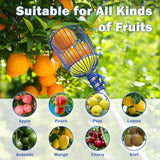 ELNDUXG Fruit Picker Upgraded Round Claws Can Reduce Fruit Damage Lengths from 5 to 13 Feet Fruit Picker Pole with Basket Adjustable Suitable for Cherry Lemon Pear Mango Trees and More(160inch)