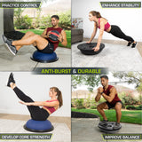 ProsourceFit Balance Trainer Stability Exercise Half Ball with Resistance Bands and Pump for Yoga Aerobics Home Gym Workout, Grey ProsourceFit