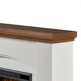 Real Flame Anika 49" Electric Fireplace with Mantel for Living Room or Bedroom, Replaceable Fireplace Insert Heater, Realistic Log and Flame Effect, Remote Control, Timer, White