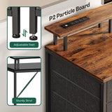 Huuger 63 Inch Rustic Brown Gaming & Office Computer Desk with 4 Drawers, Monitor Stand