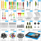 PLUSINNO Fishing Lures, 137Pcs Tackle Box with Tackle Included, Crankbaits, Spoon, Hooks, Weights & Other Accessories, Fishing Bait Lure Gear Kit Gift for Men Bass Freshwater