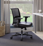 Adjustable Arms, Lumbar Support, Synchro‑Tilt Swivel Desk Chair with Wheels for Home Office, Black Frame