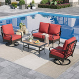 Sophia & William Metal Patio Furniture Set, 4-Piece Outdoor Conversation