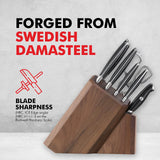 Swedish Powder Steel Forged, 17-Piece Knife Block Set, Walnut, Black Cangshan