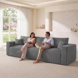 115" Modular Sectional Sofa, 3-Seater Boneless Cloud Couch, Gray