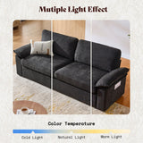 FORTEVA 78in Loveseat Sofa, Cloud Couch for Living Room, Black