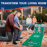 Franklin Sports PGA Whirlball Putting Green Golf Game - Golf Putter Game Set with Whirlball Target + Putting Matt - Adjustable Putter & 6 Foam Balls - Fun Indoor Set for Adults + Kids