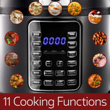 MegaChef 6 Quart 11-in-1 Electric Pressure Cooker, Multi-Cooker with Stainless Steel Crock, 11 Preset Functions