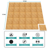 Sorbus 144 Sq. Ft. Wood Grain Floor Tiles Foam Mat EVA Interlocking Mats Tile 3/8-Inch Thick Flooring Wood Puzzle Exercise Mats w/Borders - Home Playroom Basement, Apartment, Trade Show, Baby, Dance