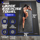 Sensu Large Exercise Mat – 7’ x 5’ x 8.5mm Extra Thick Workout Mats for Home Gym Flooring - Perfect for Jump Rope, Weights, Cardio and Fitness– Durable High Density Non-Slip Workout Mat- Shoe Friendly Sensu