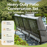 MIXPATIO, 3-Seat Outdoor Patio Sofa, Metal Frame, Grey