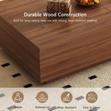 47.2–81.8" Mid Century Modern Square Coffee Table, Walnut
